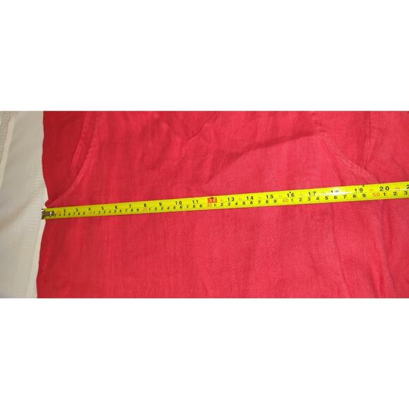 Pure Match Red Linen Top Sz L Lagenlook Boutique USA High Low NWT Sleeveless - Picture 9 of 14